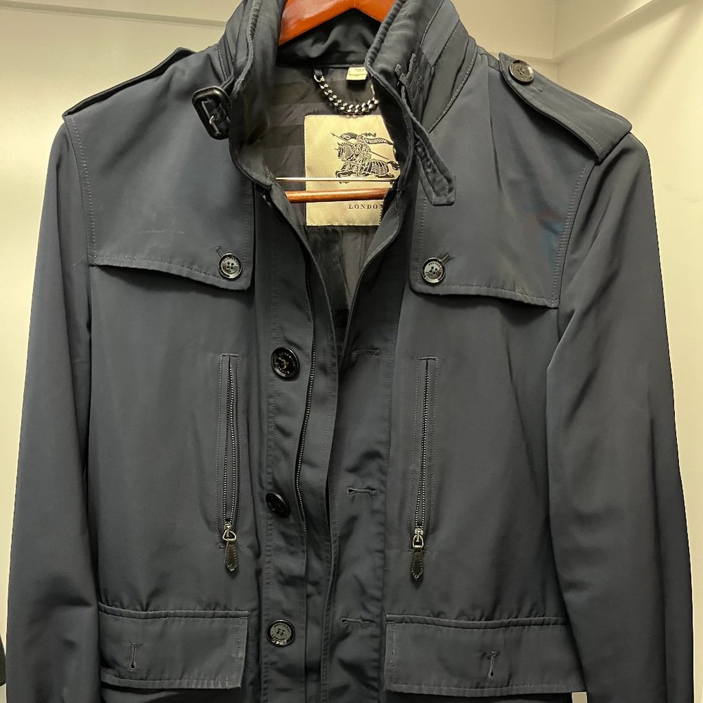 Burberry navy blue Men's Raincoat.